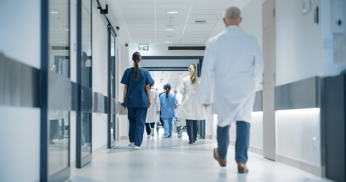 Bariatric surgery doctors walk down the hallway at UAB St. Vincent's Hospital in Alabama